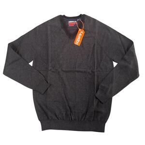 Superdry The Orange Label Cotton Vee Neck Jumper Sweater Size L